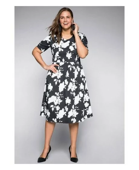 Sheego medvilnės suknelė su kūną formuojančiu apatiniu Sheego - 1