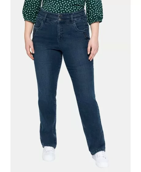 Taisna piegriezuma džinsi ar augstu jostasvietu Sheego