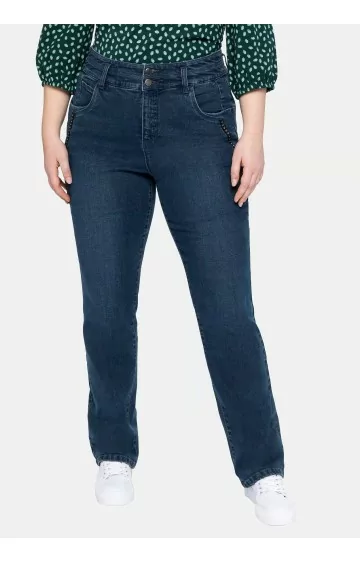 Taisna piegriezuma džinsi ar augstu jostasvietu Sheego