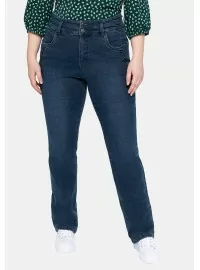 Taisna piegriezuma džinsi ar augstu jostasvietu Sheego