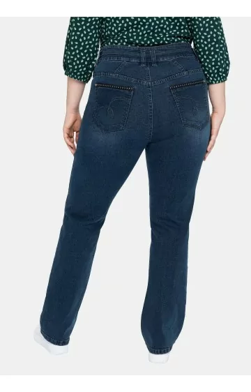 Taisna piegriezuma džinsi ar augstu jostasvietu Sheego