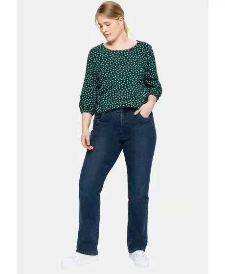 Taisna piegriezuma džinsi ar augstu jostasvietu Sheego