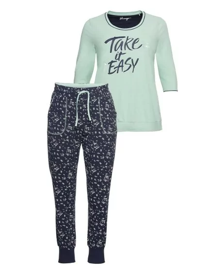 Sheego pidžama ar garām biksēm kontrastējošās krāsās