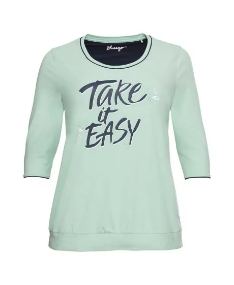 Sheego pidžama ar garām biksēm kontrastējošās krāsās