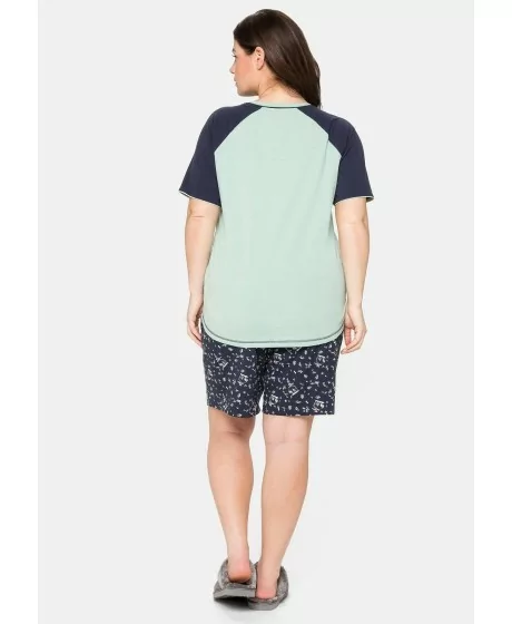 Sheego pidžama ar šortiem kontrastējošās krāsās