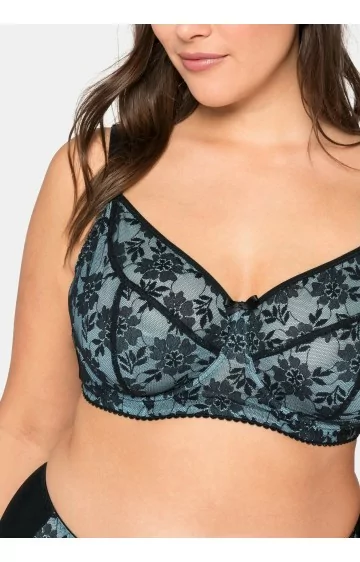 Sheego mežģīņu krūšturis ar lokiem