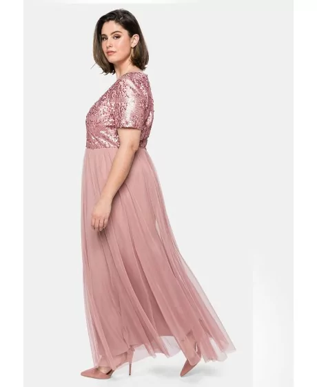 Sheego vakarkleita ar īsām piedurknēm