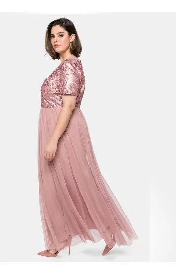 Sheego vakarkleita ar īsām piedurknēm