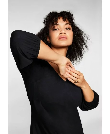 Taisna piegriezuma adīta kleita Sheego