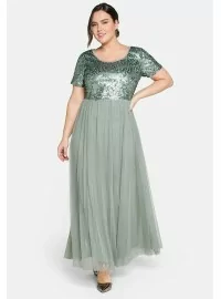 Sheego vakarkleita ar īsām piedurknēm