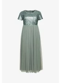 Sheego vakarkleita ar īsām piedurknēm