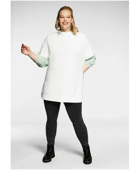 Garais džemperis Sheego ar augstu apkakli