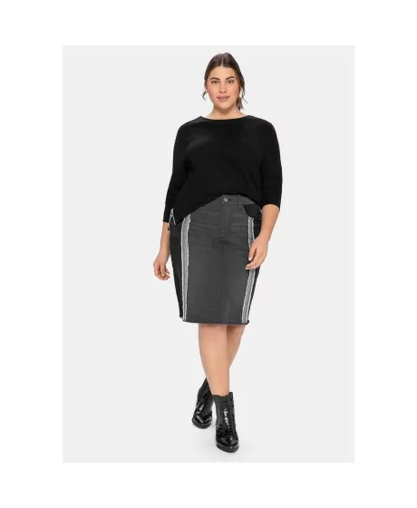 Sheego džinsa svārki ar figūru savelkošu efektu