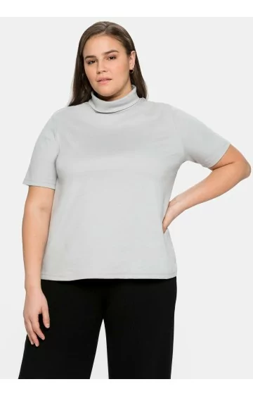 Sheego adīta blūze ar augstu apkakli