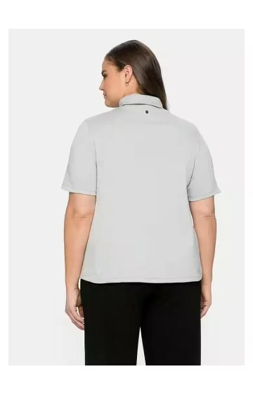 Sheego adīta blūze ar augstu apkakli