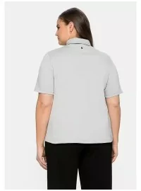 Sheego adīta blūze ar augstu apkakli