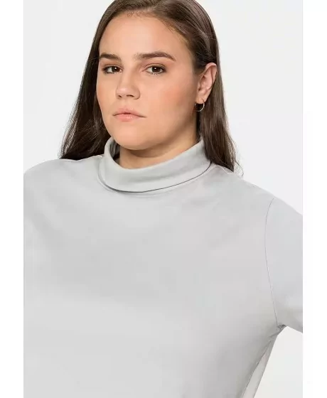 Sheego adīta blūze ar augstu apkakli