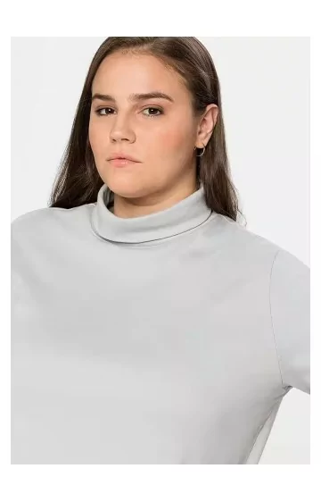 Sheego adīta blūze ar augstu apkakli