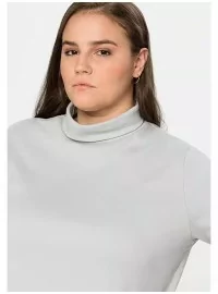 Sheego adīta blūze ar augstu apkakli