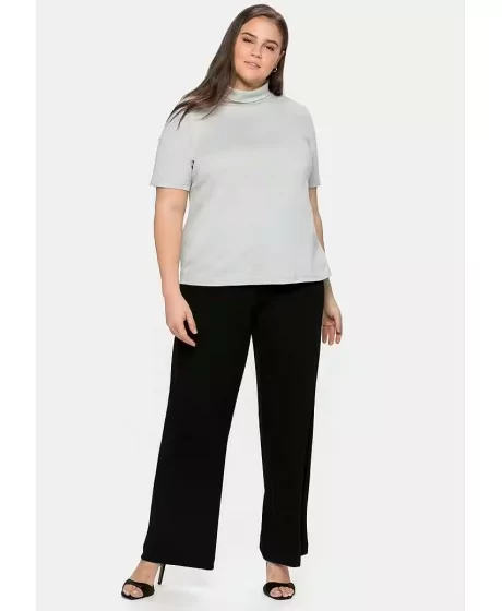 Sheego adīta blūze ar augstu apkakli