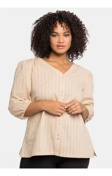 Sheego blūze ar V veida kakla izgriezumu