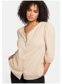 Sheego blūze ar V veida kakla izgriezumu