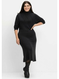 Sheego trikotāžas kleita ar kašmira audumu taisnā siluetā Sheego trikotāžas kleita ar kašmira audumu taisnā siluetā