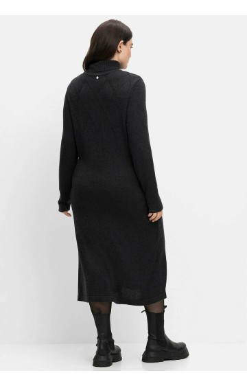 Sheego trikotāžas kleita ar kašmira audumu taisnā siluetā Sheego trikotāžas kleita ar kašmira audumu taisnā siluetā