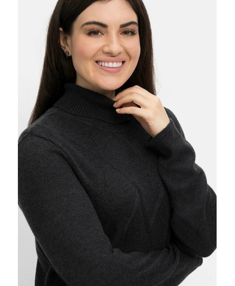 Sheego trikotāžas kleita ar kašmira audumu taisnā siluetā