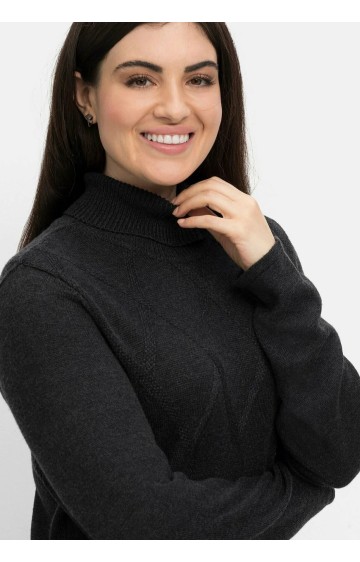 Sheego trikotāžas kleita ar kašmira audumu taisnā siluetā Sheego trikotāžas kleita ar kašmira audumu taisnā siluetā