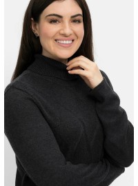 Sheego trikotāžas kleita ar kašmira audumu taisnā siluetā Sheego trikotāžas kleita ar kašmira audumu taisnā siluetā