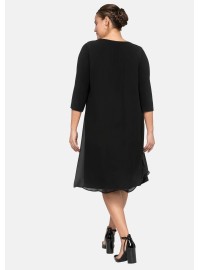 Sheego adīta kleita ar šifona augšējo slāni