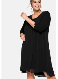 Sheego adīta kleita ar šifona augšējo slāni