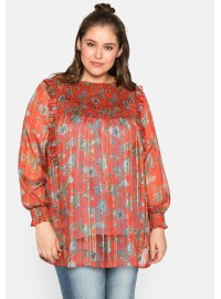 Sheego šifona tunika ar garām piedurknēm