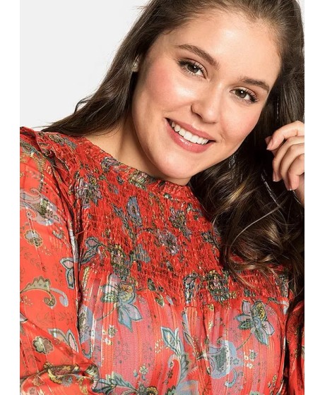 Sheego šifona tunika ar garām piedurknēm