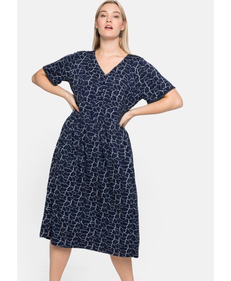 Sheego adīta kleita ar īsām piedurknēm