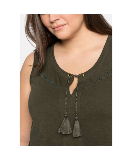 Trikotāžas blūze bez piedurknēm Sheego