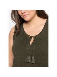 Trikotāžas blūze bez piedurknēm Sheego