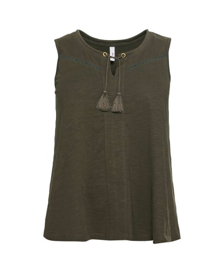 Trikotāžas blūze bez piedurknēm Sheego