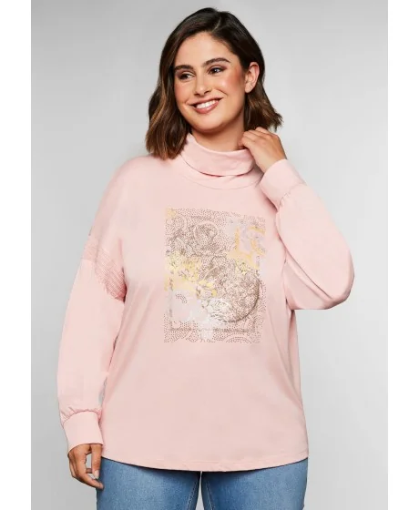 Sheego adīta blūze ar augstu apkakli