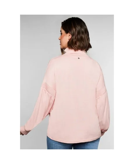 Sheego adīta blūze ar augstu apkakli