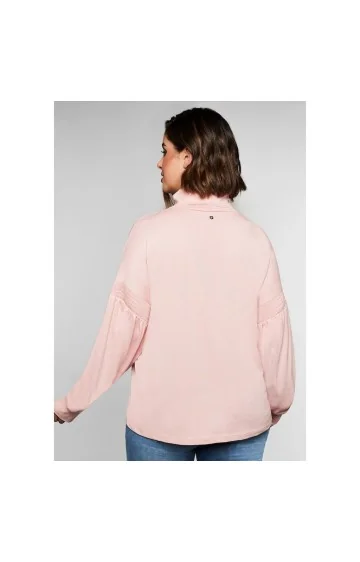 Sheego adīta blūze ar augstu apkakli