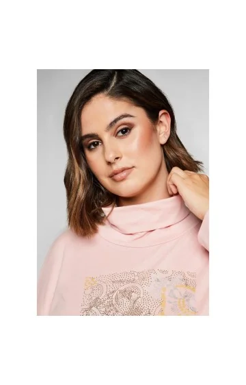 Sheego adīta blūze ar augstu apkakli