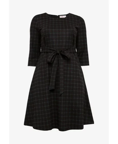 Sheego rūtaina kleita ar sānu kabatām