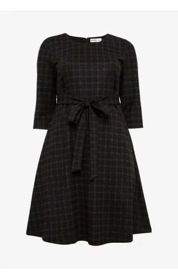 Sheego rūtaina kleita ar sānu kabatām