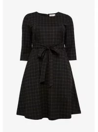 Sheego rūtaina kleita ar sānu kabatām