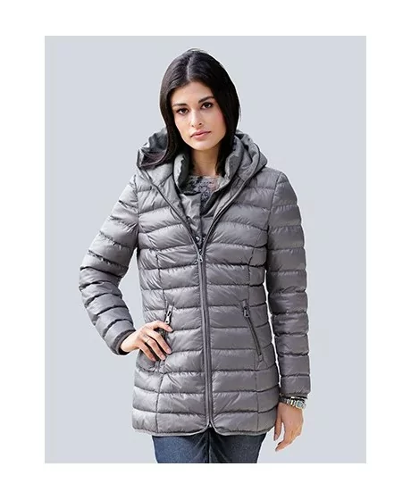 ALBA MODA stepēta jaka ar kapuci