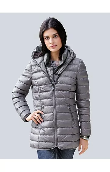 ALBA MODA stepēta jaka ar kapuci