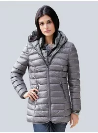 ALBA MODA stepēta jaka ar kapuci