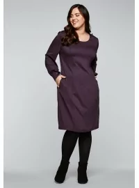 Sheego adīta kleita ar garām piedurknēm